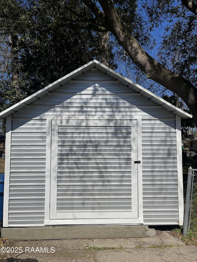 view of shed