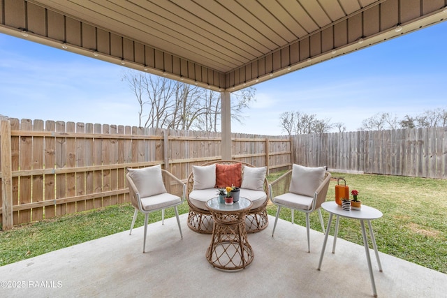 view of patio / terrace featuring a fenced backyard