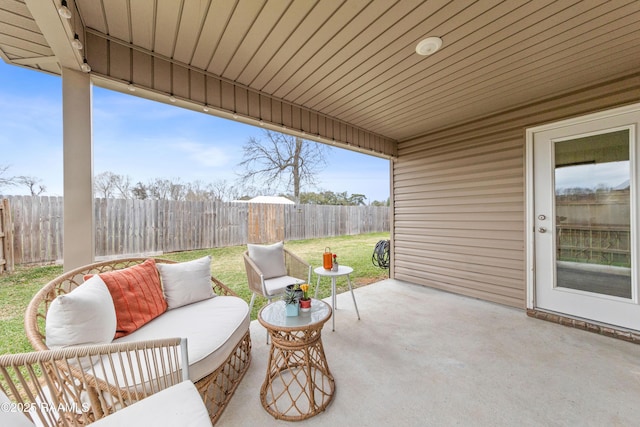 view of patio with a fenced backyard