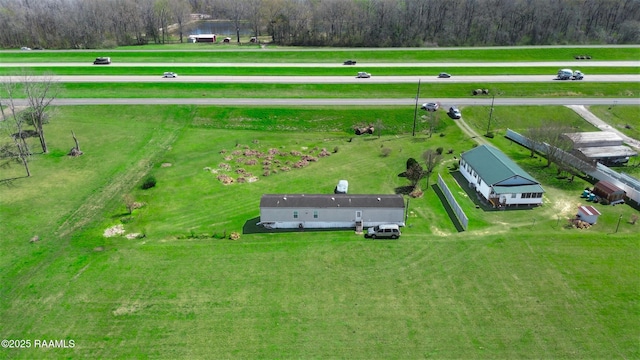 drone / aerial view featuring a rural view