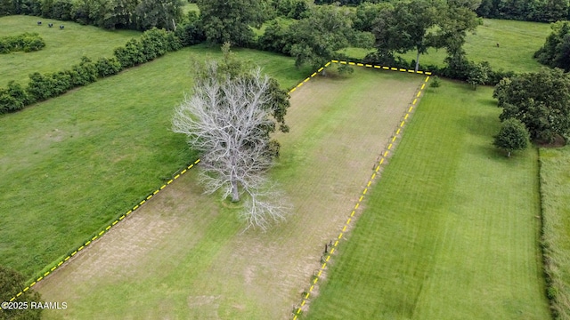 drone / aerial view featuring a rural view