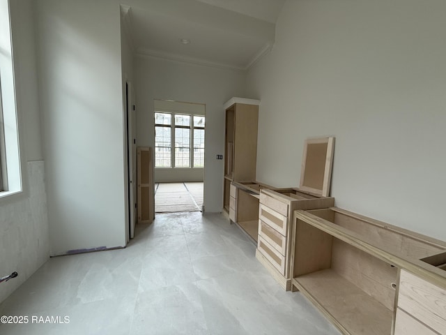 interior space with ornamental molding