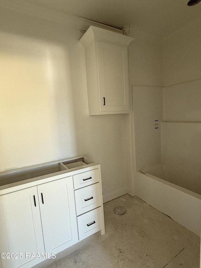 bathroom with concrete floors