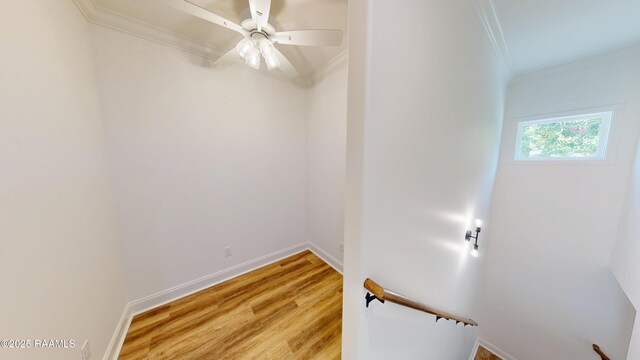 119 Chimney Rock Blvd, Lafayette, LA 70508 - empty room featuring crown molding, light wood finished floors, and ceiling fan
