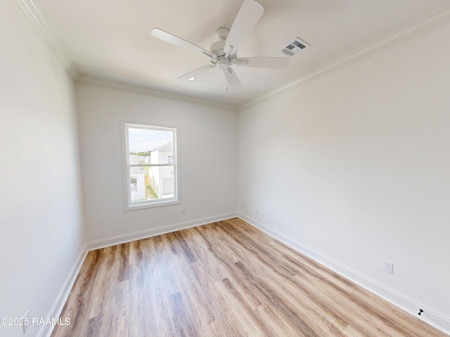 119 Chimney Rock Blvd, Lafayette, LA 70508 - empty room featuring light wood-style floors, ceiling fan, and ornamental molding