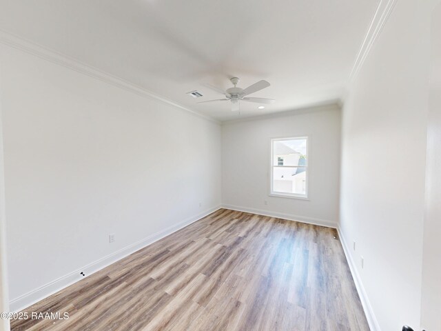 119 Chimney Rock Blvd, Lafayette, LA 70508 - unfurnished room with ornamental molding, a ceiling fan, and light wood-style floors