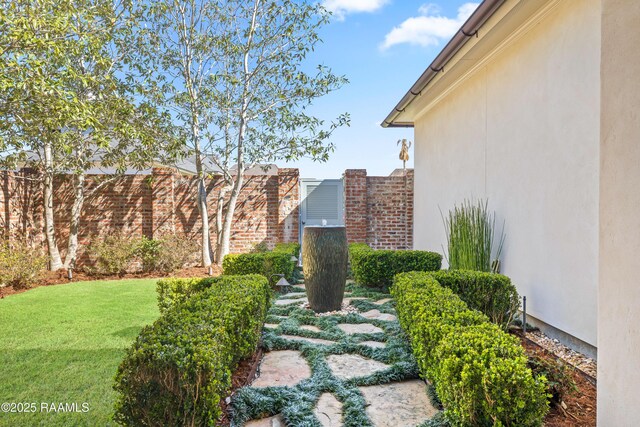 view of yard with fence