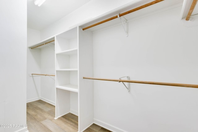 walk in closet featuring wood finished floors