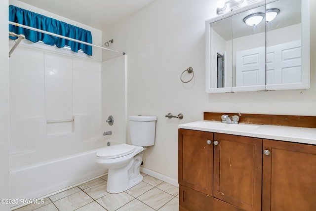 717 S Sterling St, Lafayette, LA 70501 - bathroom featuring tile patterned floors, vanity, and shower / washtub combination