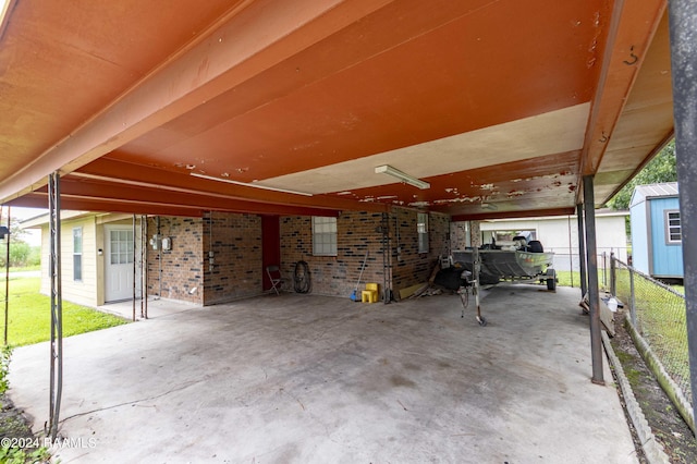 view of patio featuring fence