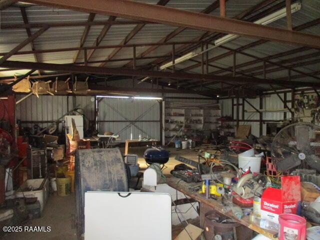 garage featuring metal wall