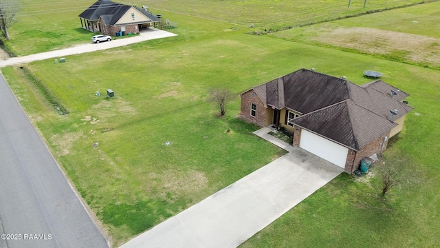 aerial view featuring a rural view