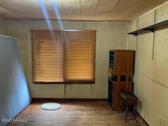 spare room with wood finished floors