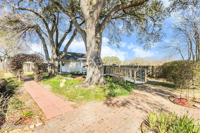 view of yard with fence