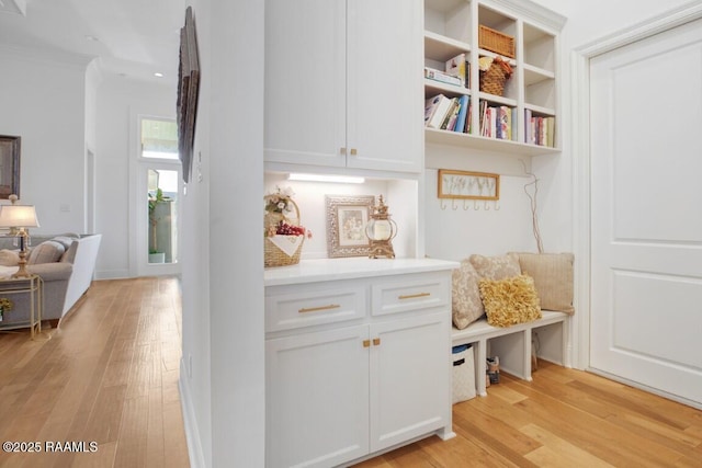 living area with light wood-style flooring