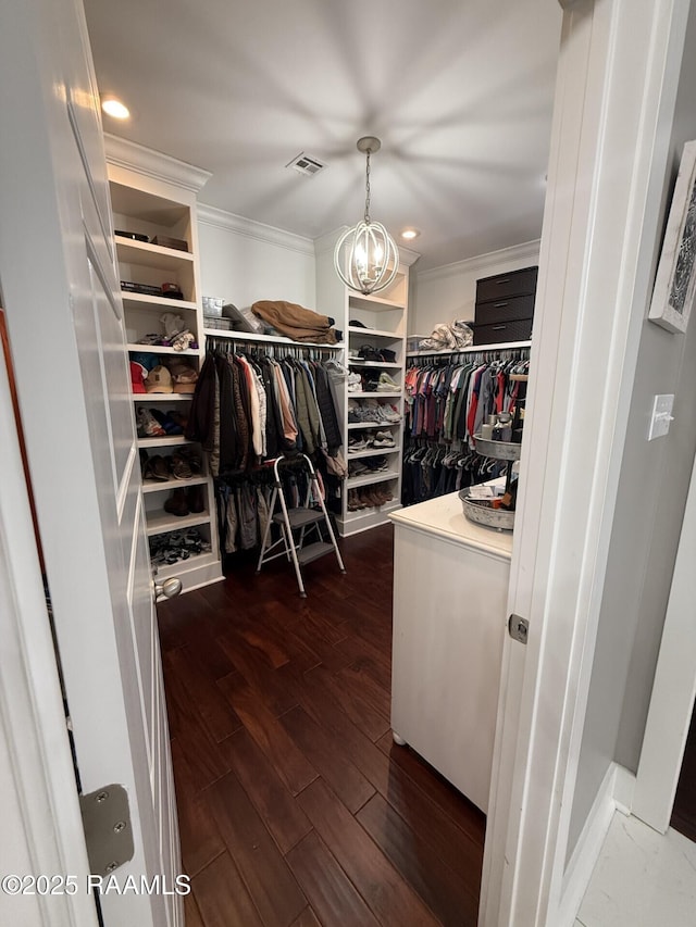 3713 Vidrine Rd, Ville Platte, LA 70586 - spacious closet with dark wood-style flooring