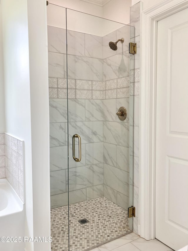 127 Guard Rd, Scott, LA 70583 - full bath featuring a stall shower, a bath, and tile patterned floors