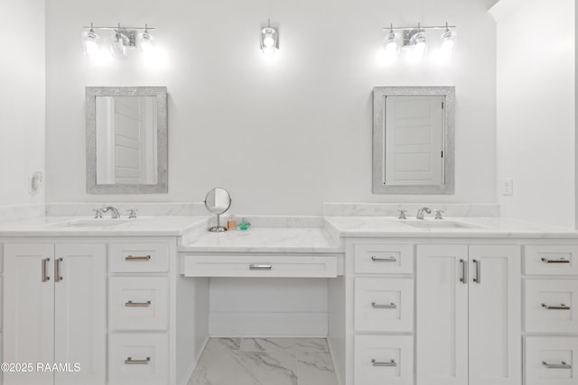 303 Canary Palm Way, Youngsville, LA 70592 - bathroom featuring marble look tile flooring and vanity