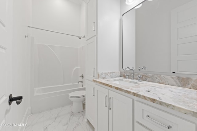 303 Canary Palm Way, Youngsville, LA 70592 - full bathroom with vanity, marble look tile flooring, and bathtub / shower combination
