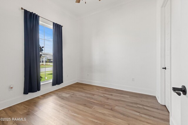 303 Canary Palm Way, Youngsville, LA 70592 - spare room with light wood-style flooring, a ceiling fan, and crown molding