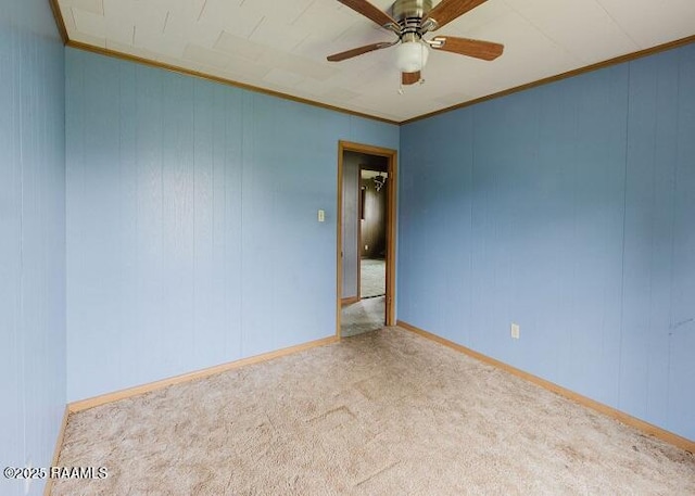 1010 Dugas Ln, Saint Martinville, LA 70582 - unfurnished room with crown molding, ceiling fan, and carpet