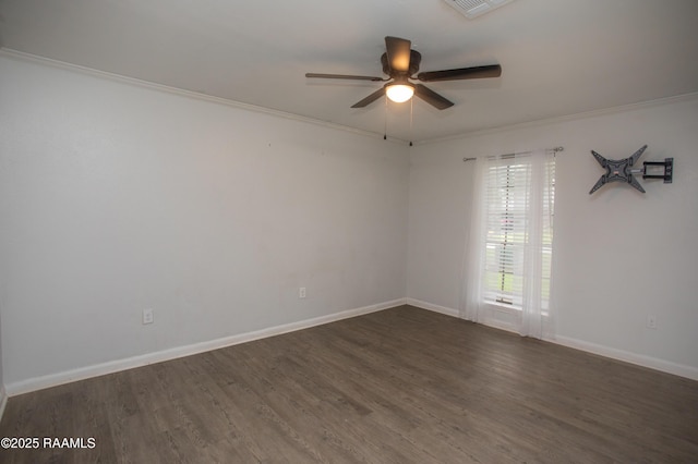 104 Raphael Dr, Lafayette, LA 70508 - unfurnished room with a ceiling fan, ornamental molding, and wood finished floors