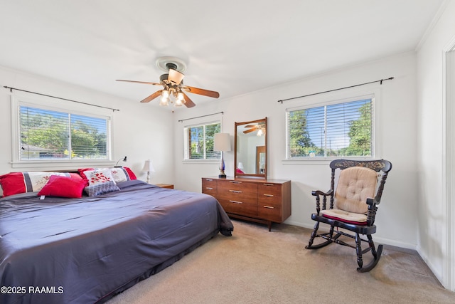 300 W Saint Louis St, Lafayette, LA 70506 - bedroom featuring light carpet, baseboards, and ceiling fan