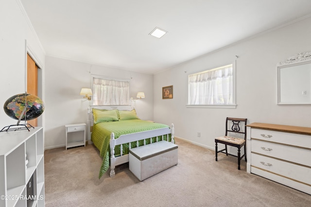 300 W Saint Louis St, Lafayette, LA 70506 - bedroom featuring baseboards, light colored carpet, and ornamental molding