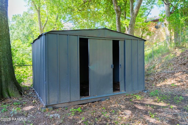 view of shed