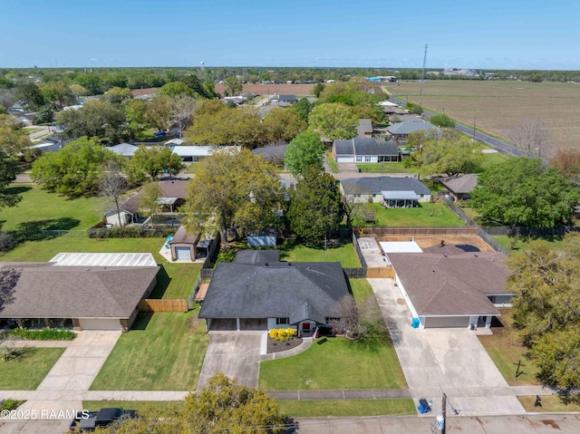 bird's eye view featuring a residential view