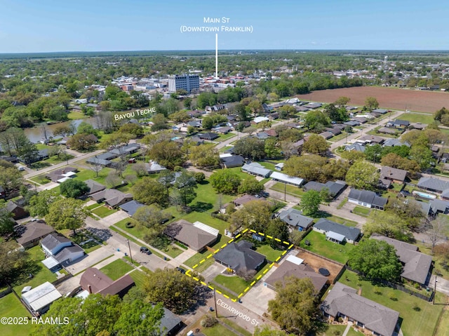 bird's eye view with a residential view