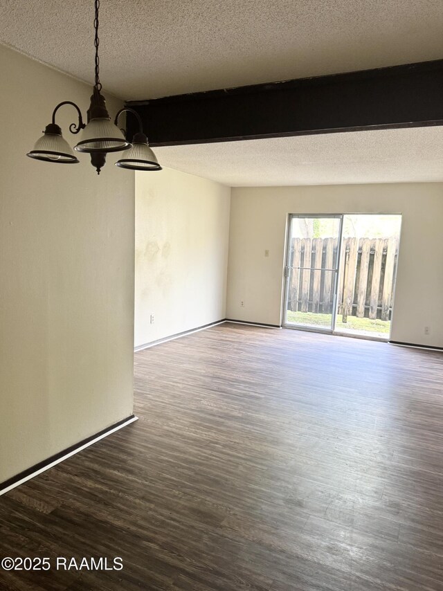 200 High Meadow Blvd Unit A-3A, Lafayette, LA 70507 - empty room featuring beam ceiling, a textured ceiling, and wood finished floors