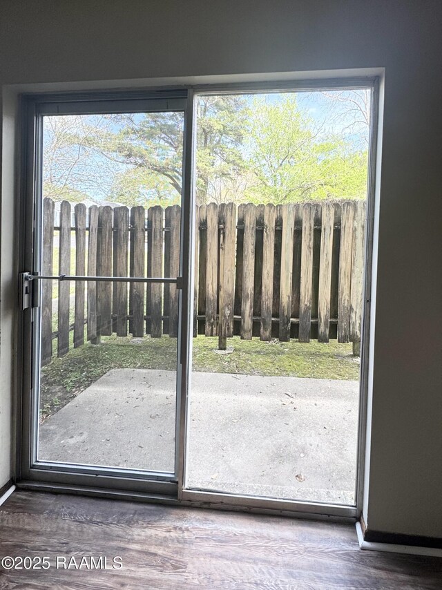 200 High Meadow Blvd Unit A-3A, Lafayette, LA 70507 - entryway with baseboards, wood finished floors, and a healthy amount of sunlight