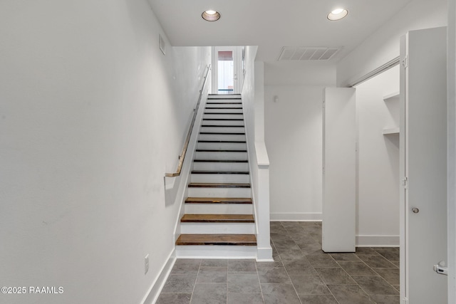 1201 S College Rd Unit 10, Lafayette, LA 70503 - staircase with visible vents, recessed lighting, and baseboards