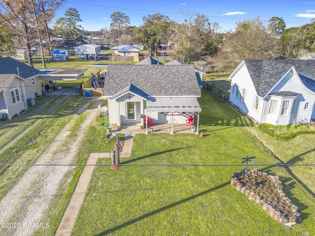 aerial view with a residential view