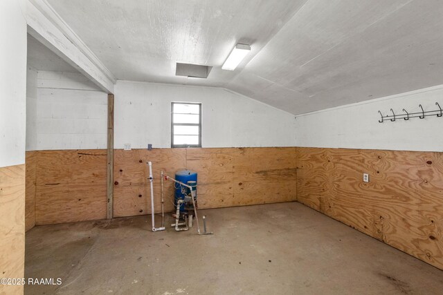 interior space with vaulted ceiling