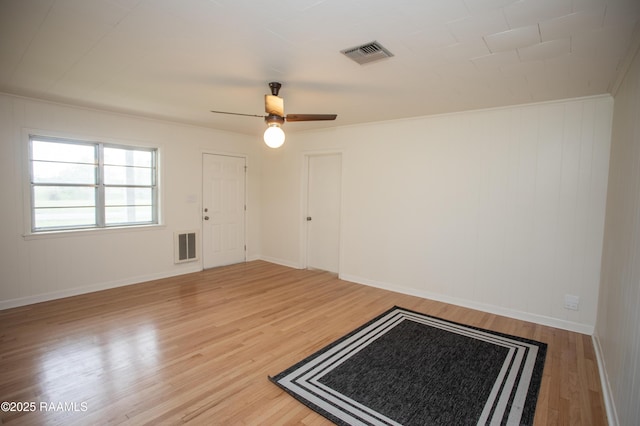 4189 Poydras Hwy, Breaux Bridge, LA 70517 - spare room featuring baseboards, visible vents, wood finished floors, and ceiling fan