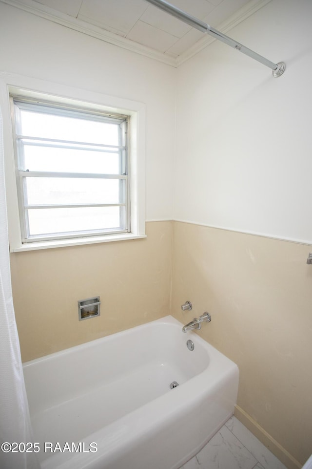 4189 Poydras Hwy, Breaux Bridge, LA 70517 - full bathroom with baseboards, marble finish floor, and a bathtub