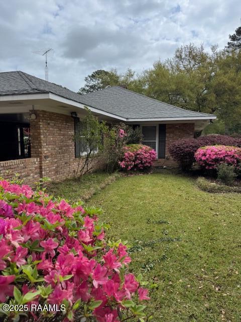 1217 Wellington Ave, Opelousas, LA 70570 - view of side of home with a yard and brick siding