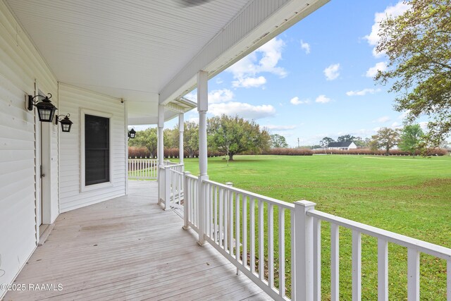 deck with a lawn