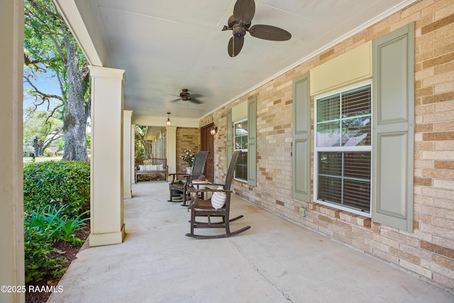200 Sandager Ave, Jeanerette, LA 70544 - view of patio with covered porch and a ceiling fan