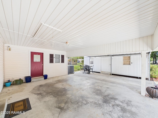 garage featuring cooling unit