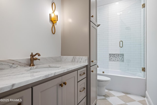 207 Sunset Palm Ct, Youngsville, LA 70592 - full bath with vanity, shower / bath combination with glass door, and tile patterned floors