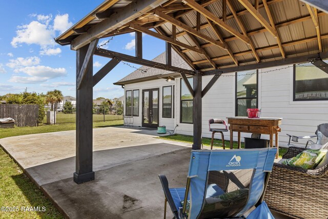 208 Woodstone Dr, Lafayette, LA 70508 - view of patio featuring french doors, a gazebo, and fence