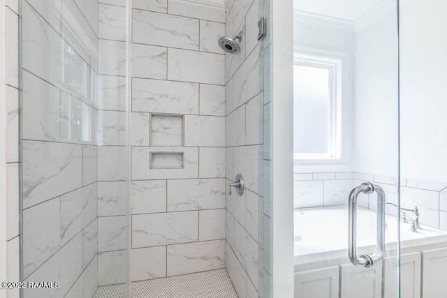 122 Rena Dr Unit A, Lafayette, LA 70503 - bathroom with a shower stall and ornamental molding