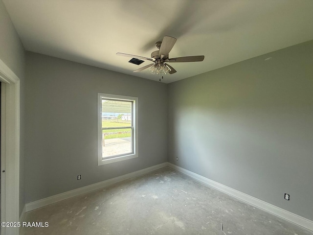 9923 Jimmie Rd, Kaplan, LA 70548 - spare room featuring a ceiling fan and concrete floors