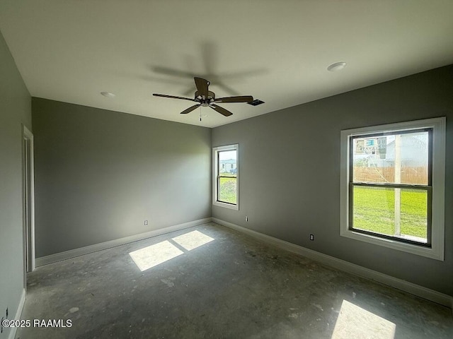 9923 Jimmie Rd, Kaplan, LA 70548 - empty room with ceiling fan and concrete floors
