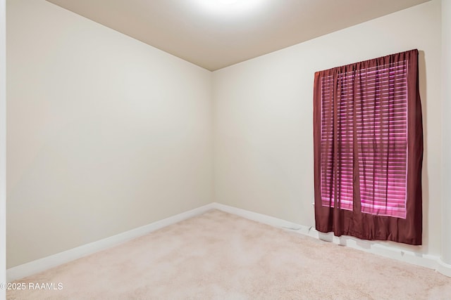 spare room featuring baseboards and carpet flooring