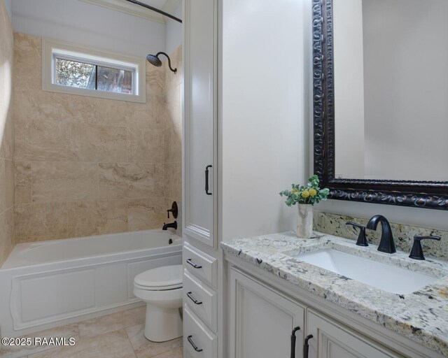 106 Rue De Chambery, Broussard, LA 70518 - bathroom featuring tile patterned floors, toilet, vanity, and tub / shower combination