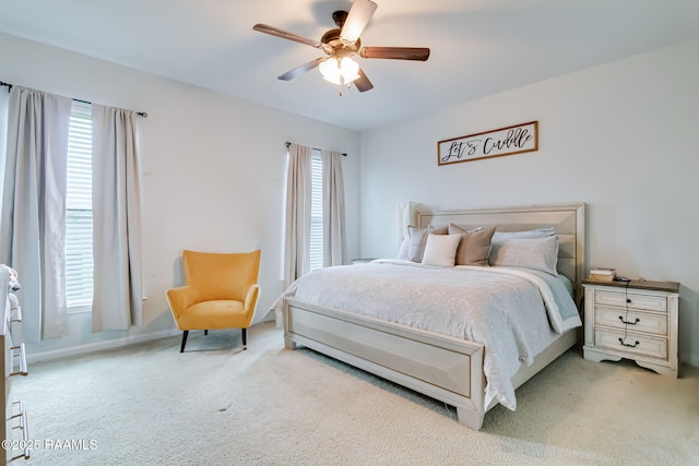 204 Stanwell Ave, Duson, LA 70529 - bedroom with light colored carpet, a ceiling fan, and baseboards
